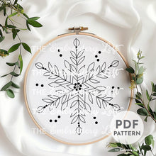 4 Gold and White Snowflake Hand Embroidery Patterns